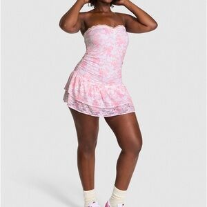 VS PINK x LoveShackFancy Strapless Lace Mini Dress Charlamagne Harbor XXLARGE